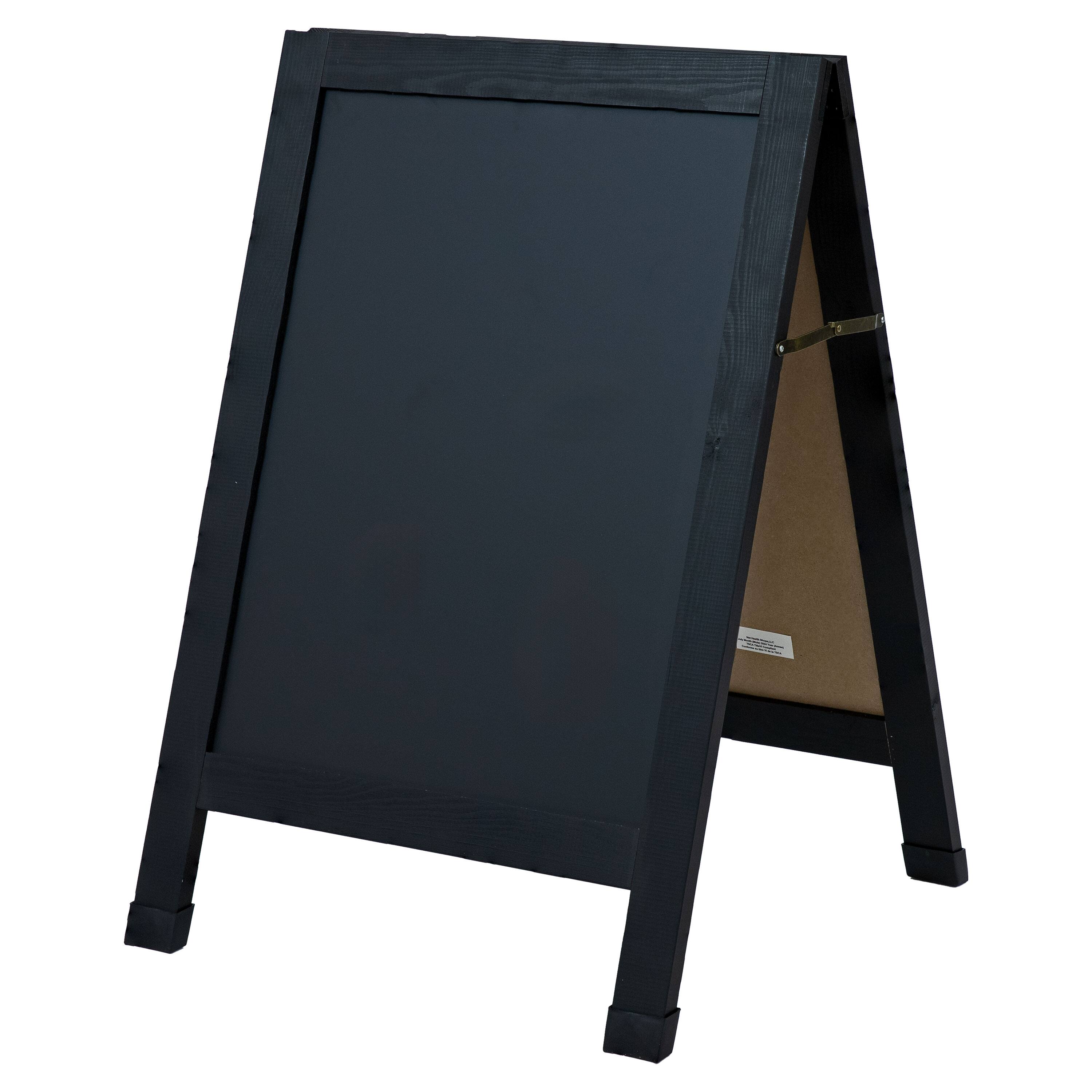 Alt View 4. Sunnydaze - 30" x 20" A-Frame Chalkboard with Chalk and Eraser - Black.