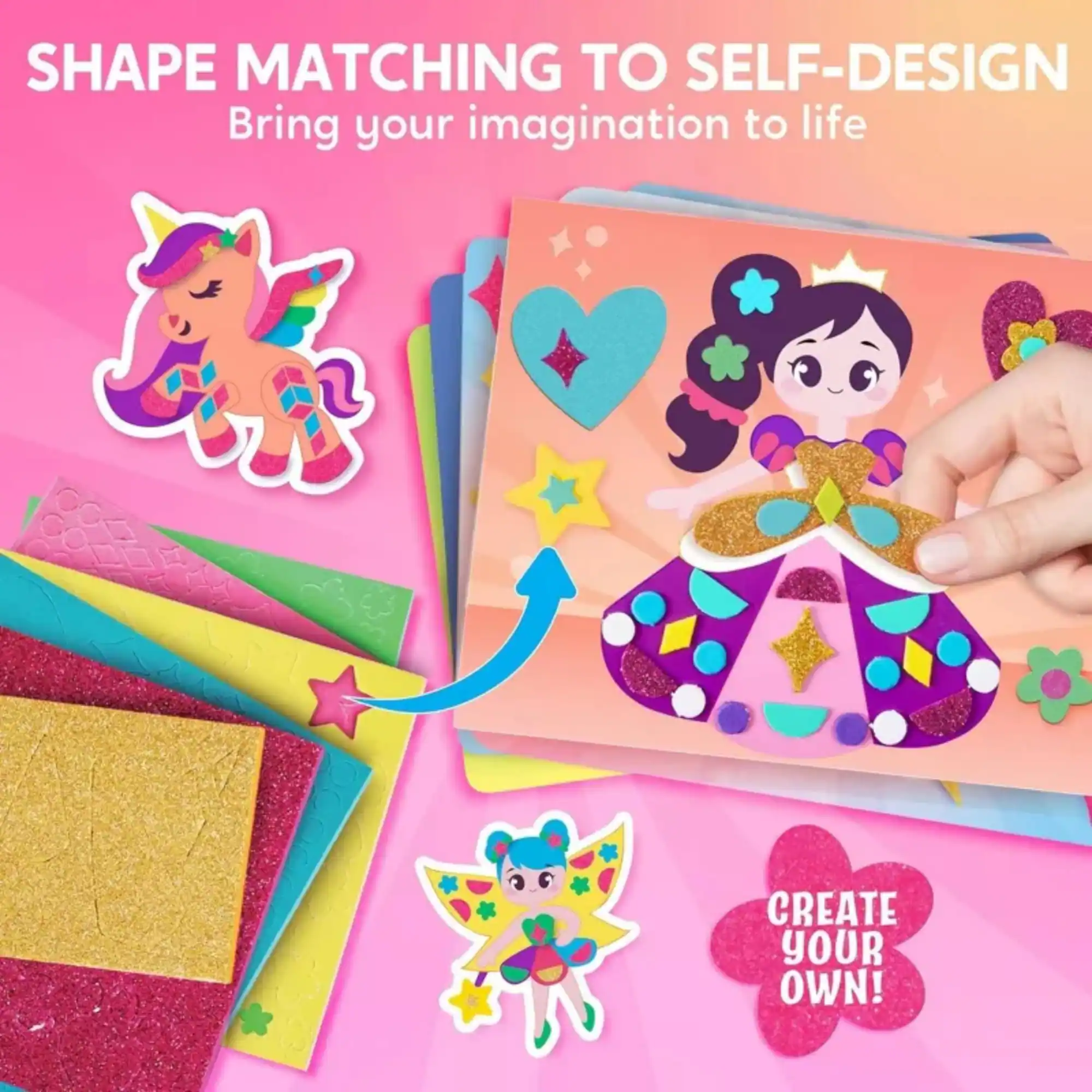 SHAPE MATCHING TO SELF-DESIGN  
Bring your imagination to life  
CREATE YOUR OWN!