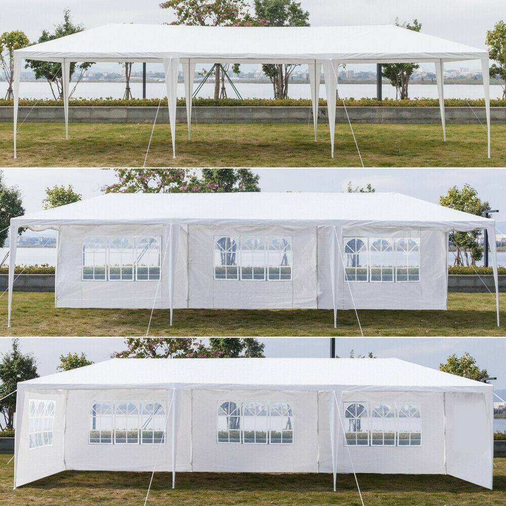 Angle. Winado - 10x30 Party Tent Outdoor Canopy Tent with Removable Sidewalls, White Tents for Parties Waterproof for Backyard Outdoor - White.