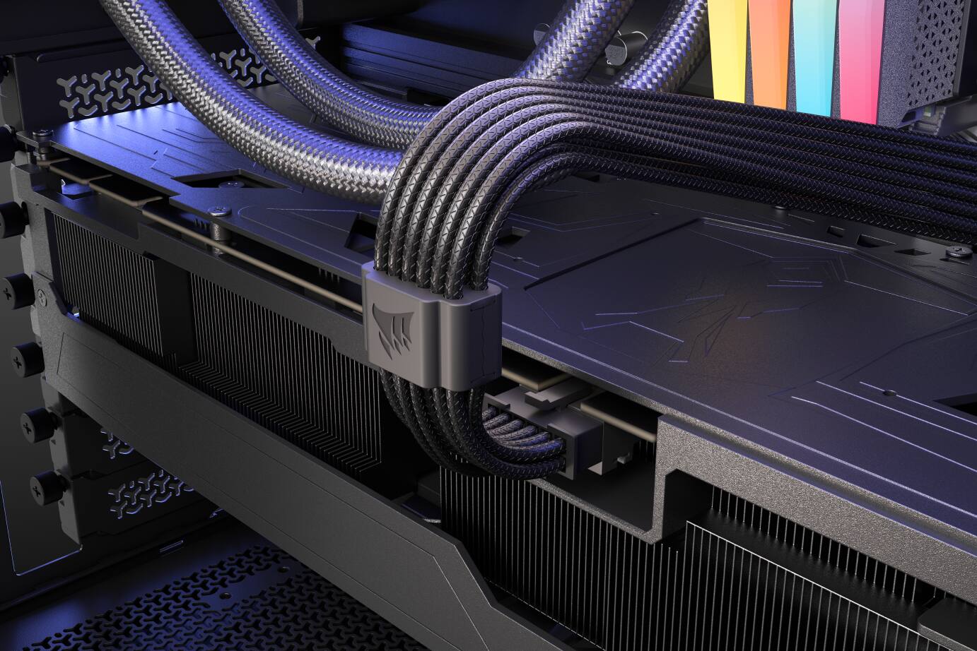 Alt View 7. CORSAIR - ThermalProtect PCIe 5.1 600W 12V-2x6 Cable - Black.