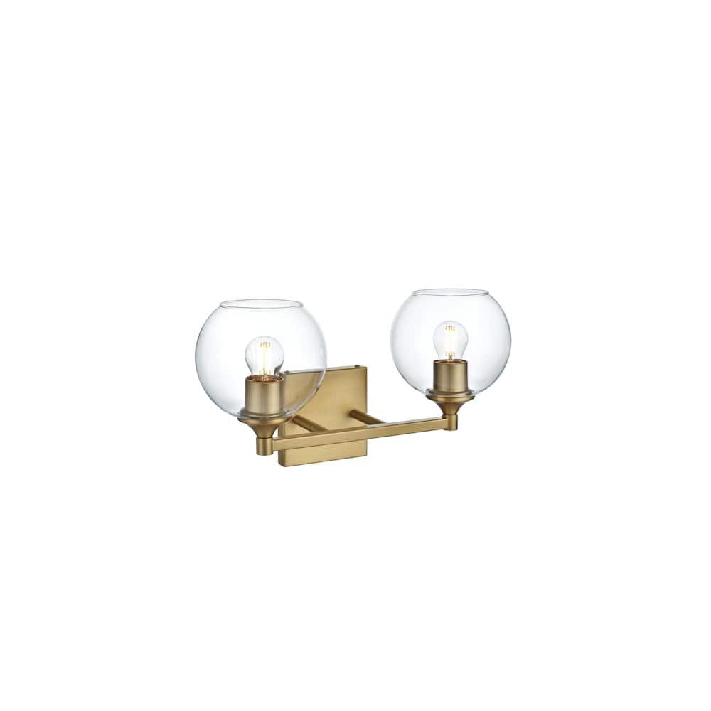 Photos - Other Decoration Elegant Living District - Eero 16 inch Wall Sconce in Satin Gold - Satin Gold And Clear BG3829050 