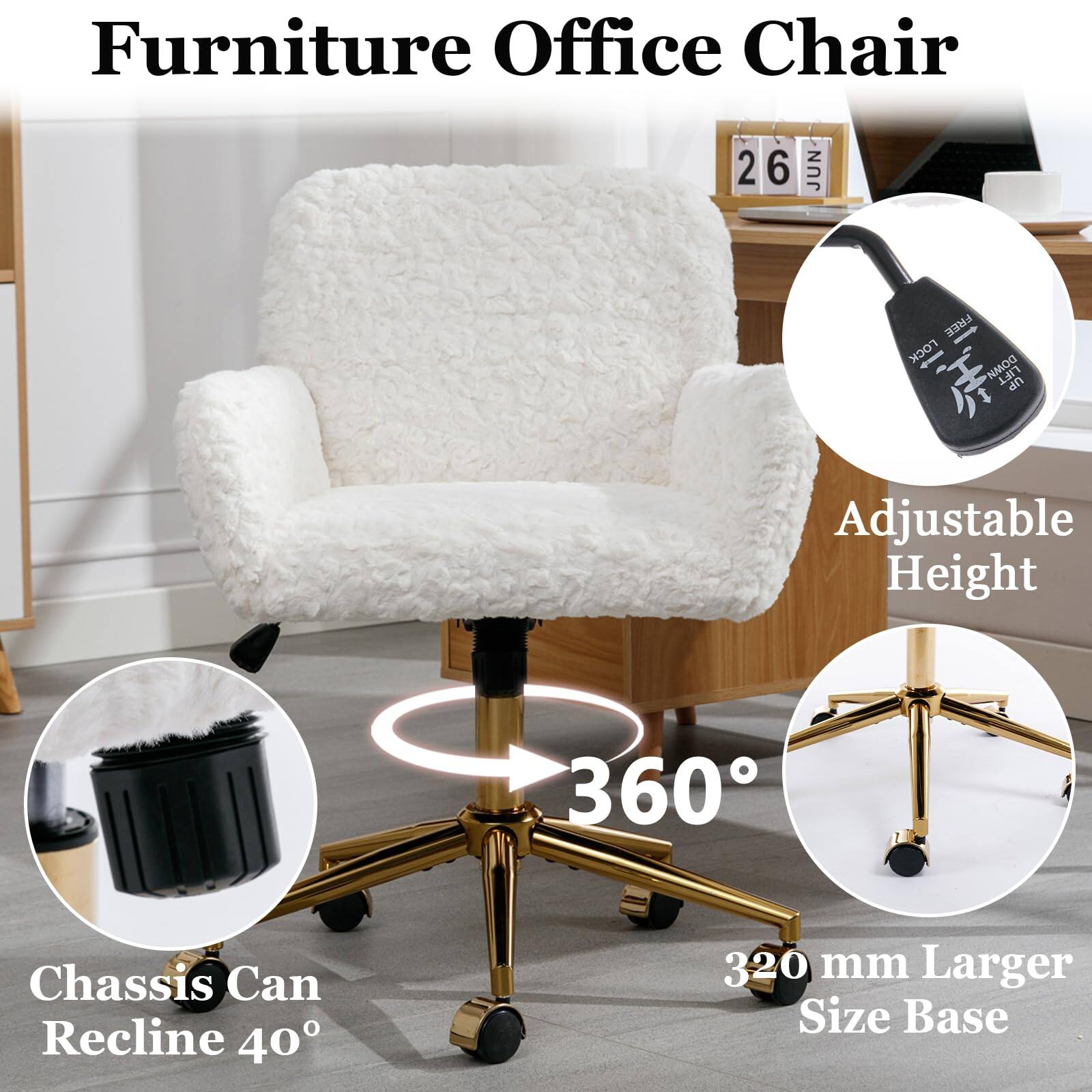 Furniture Office Chair

- Adjustable Height
- 360°
- Chassis Can Recline 40°
- 320 mm Larger Size Base