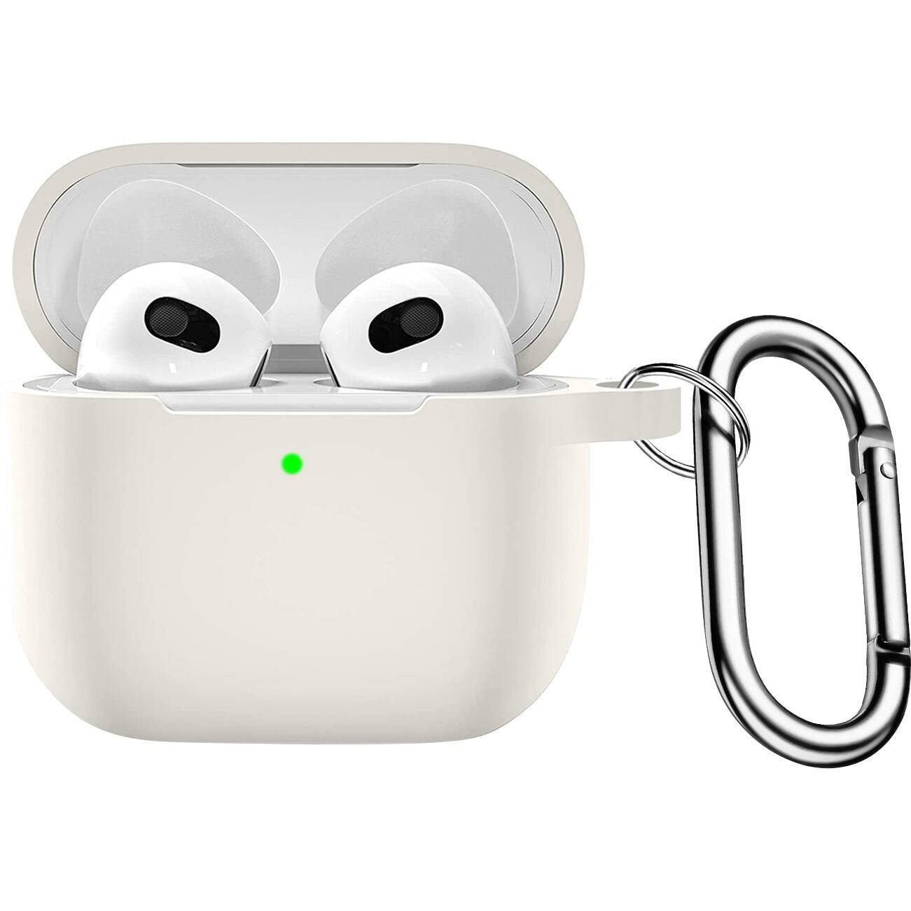 Alt View 11. SaharaCase - Silicone Case for Apple AirPods 3 (3rd Generation 2021) - Glow White.