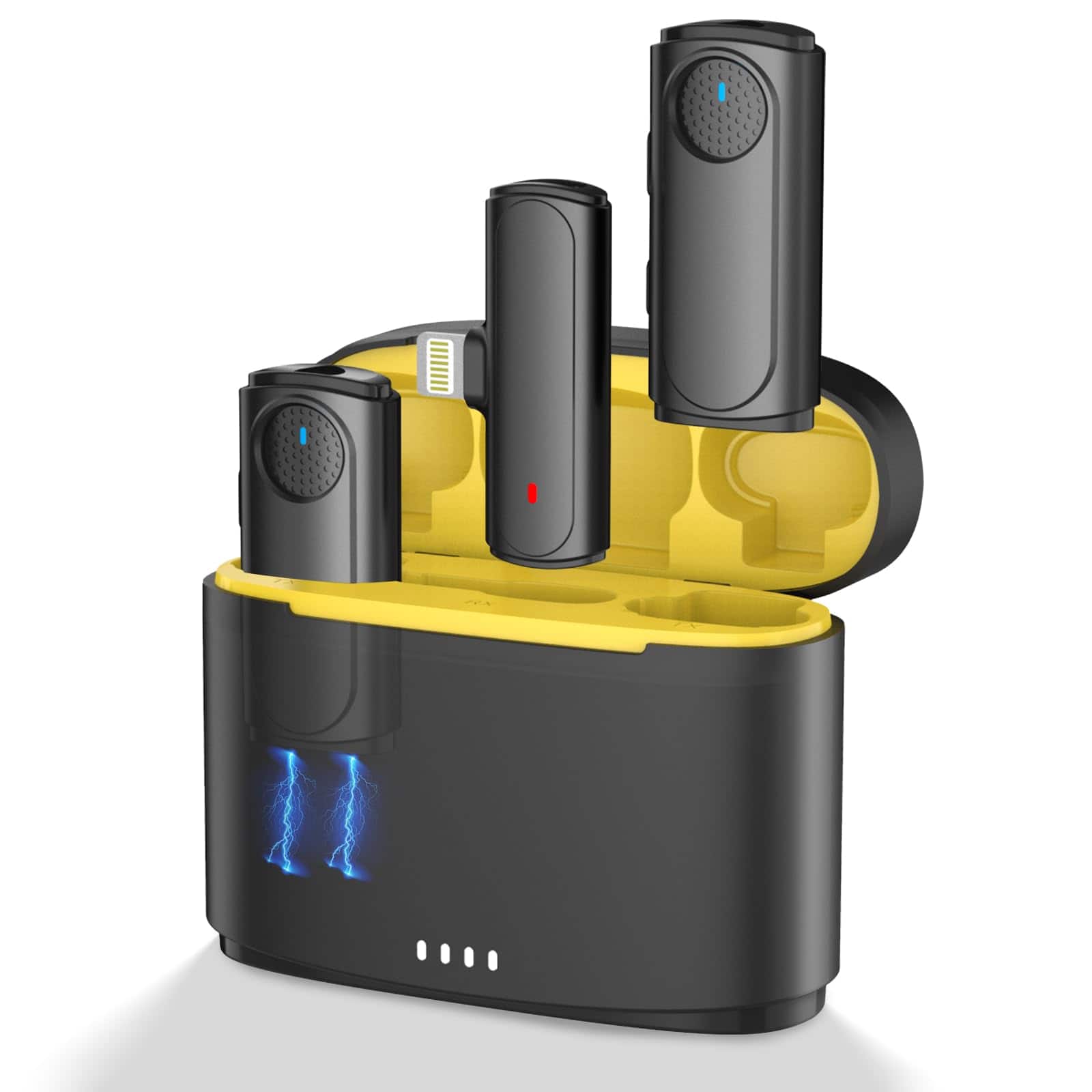 METALTON - Lavalier Lapel Microphone For Mini Mic Video Recording With Charging Case Small Clip On Phone Microphones - Default