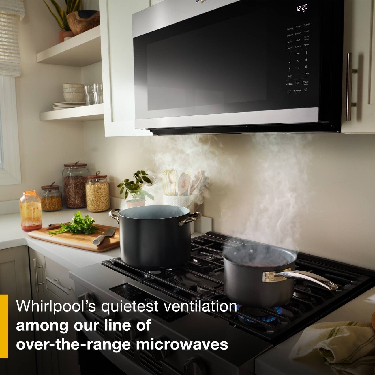 12:20

Whirlpool's quietest ventilation among our line of over-the-range microwaves