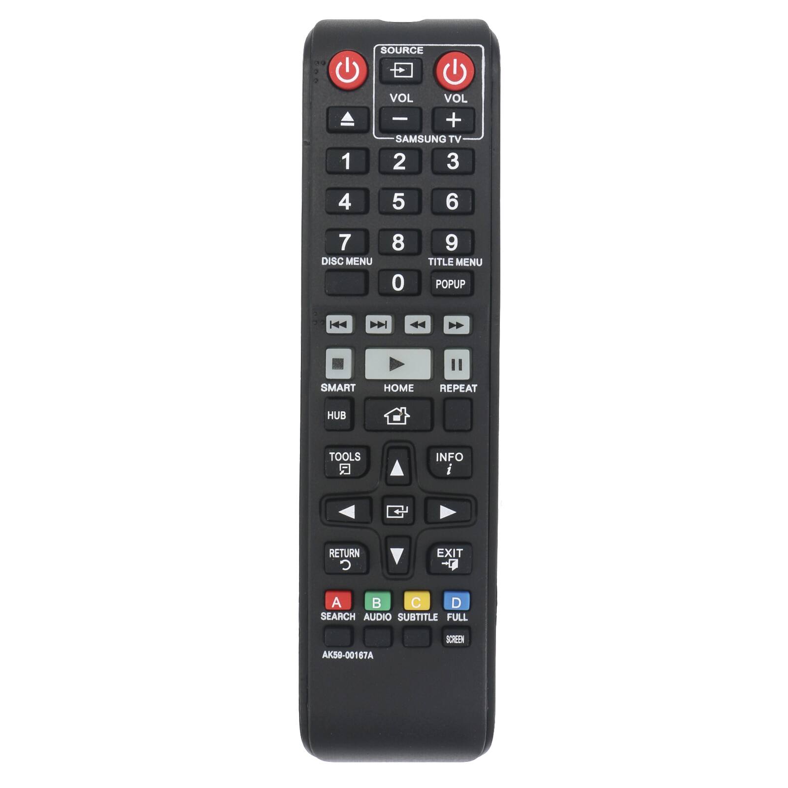 VINABTY - AK59-00167A Replace Remote Control Fits for Samsung BD-J6300 BD-JM63 BD-JM63C BD-F7500 BD-F6500 BD-F6700 - Black