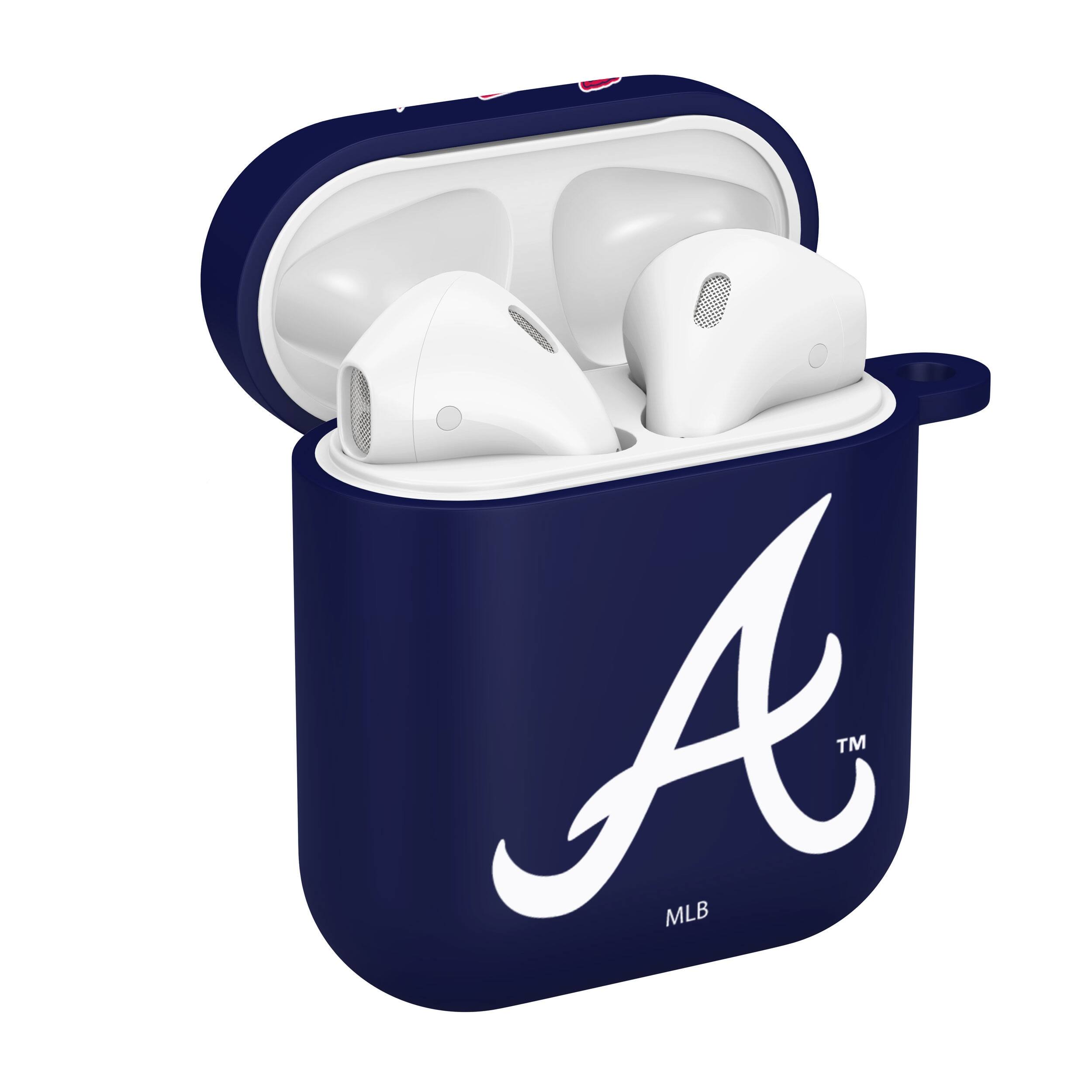 Alt View 1. Artinian - Navy Atlanta Braves AirPods Case Cover - Navy.