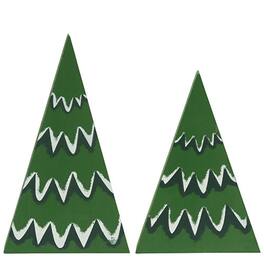 BreeBe - *2/Set Chunky Snowy Christmas Trees - Green
