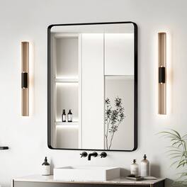 BreeBe - 20x30 Inch Aluminium Frame Bathroom Mirror - Black