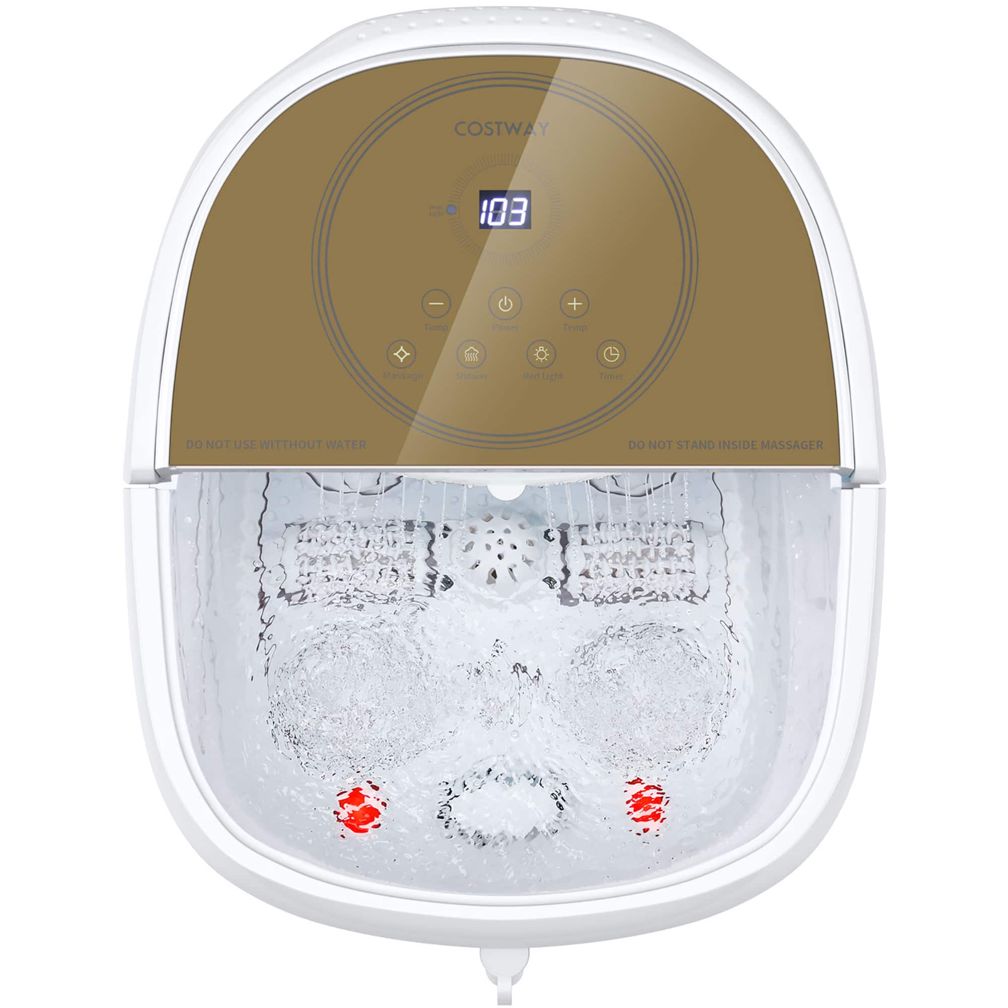 COSTWAY - 103 + Temp Power + Massage + Shower + Red Light Timer - DO NOT USE WITHOUT WATER - DO NOT STAND INSIDE MASSAGER