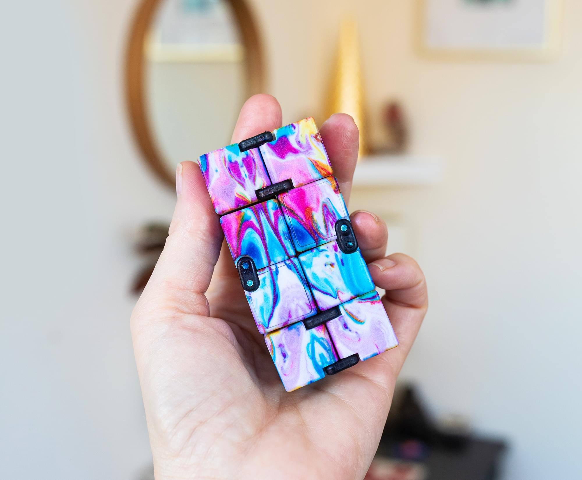 Alt View 10. Toynk - Infinity Cube Plastic Fidget Toy Blocks - Blue.