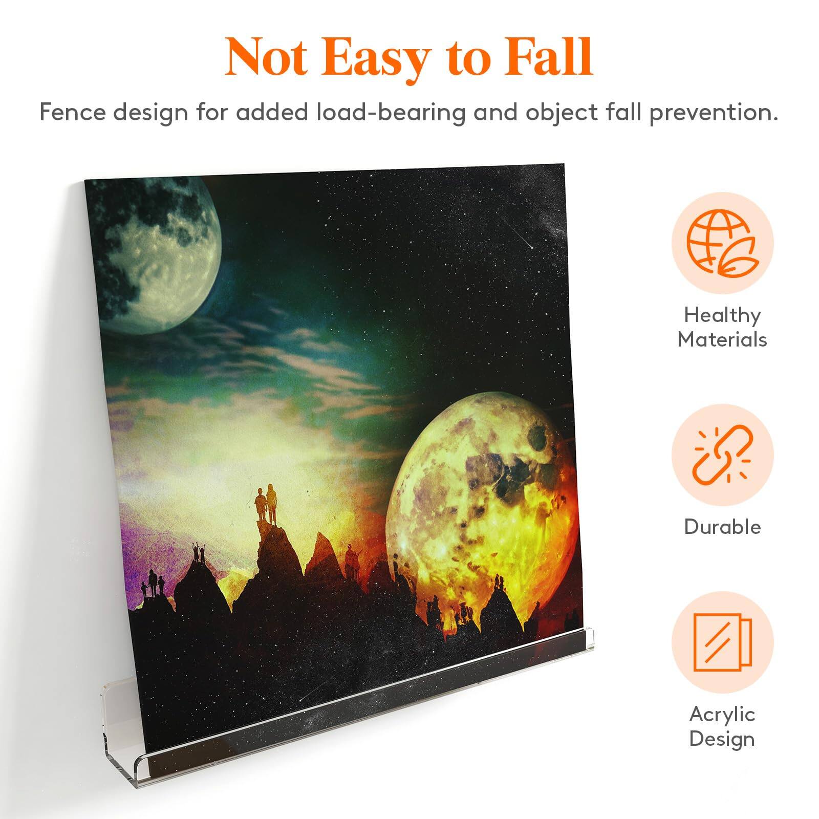 Not Easy to Fall  
Fence design for added load-bearing and object fall prevention.  

Healthy Materials  
Durable  
Acrylic Design