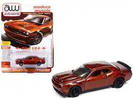 Autoworld - 2021 Dodge Challenger SRT Super Stock Sinamon Stick "Modern Muscle" Series 1/64 - Orange Metallic