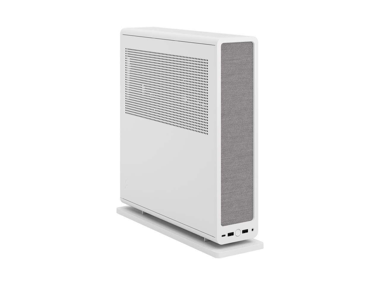 Alt View 9. Fractal Design - Fractal Design Ridge White Mini-ITX Slim Small Form Factor Console PC Case with PCIe 4.0 Riser - White.