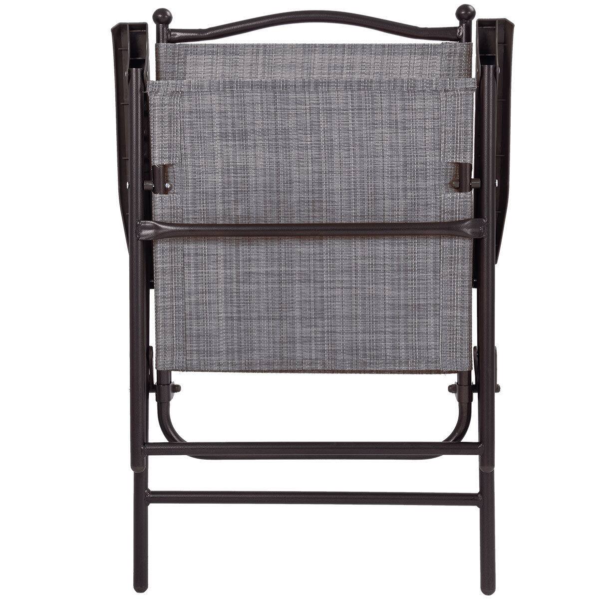 Alt View 8. Gymax - Gymax Set of 2 Folding Patio Furniture Sling Back Chairs Outdoors Gray - Gray.