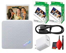 Fujifilm - Instax Link Wide 2 Smartphone Printer - Bundle - Blue