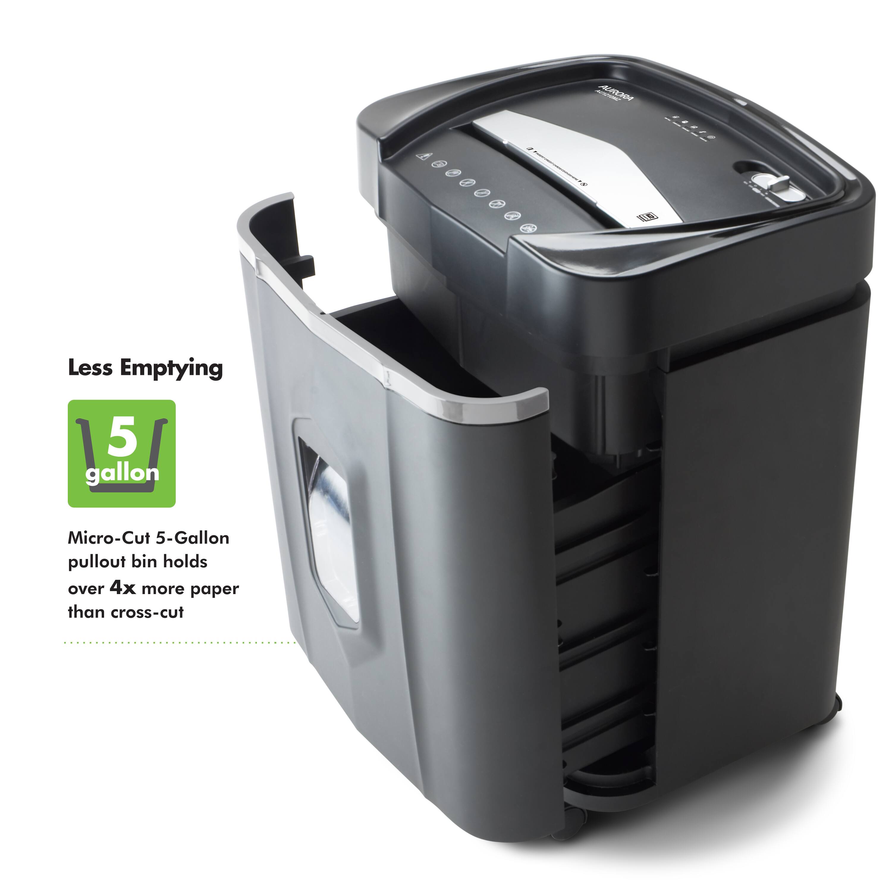 ACRNN 2 - PEE Less Emptying 151 5 gallon Micro-Cut 5-Gallon pullout bin holds over 4x more paper than cross-cut