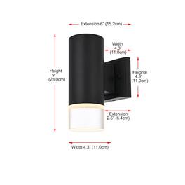 Elegant Lighting - Jase 5 Inch Outdoor Wall Sconce In - Black