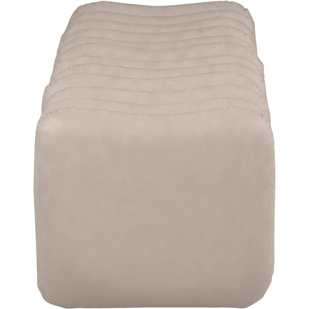 Alt View 3. Meridian Furniture - Atticus Taupe Vegan Leather Bench - Brown.