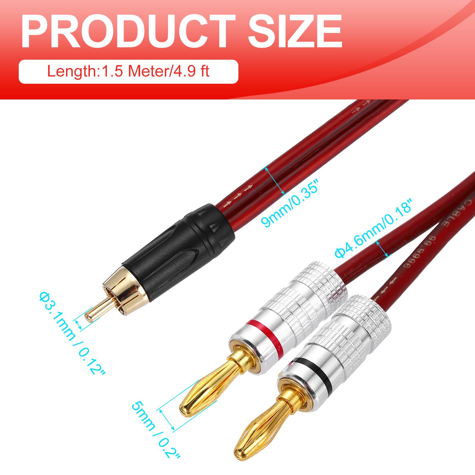 PRODUCT SIZE  
Length: 1.5 Meter/4.9 ft  

- 3.1mm / 0.12"  
- 5mm / 0.2"  
- 9mm / 0.35"  
- 4.6mm / 0.18"  
- 4.6mm / 0.18"