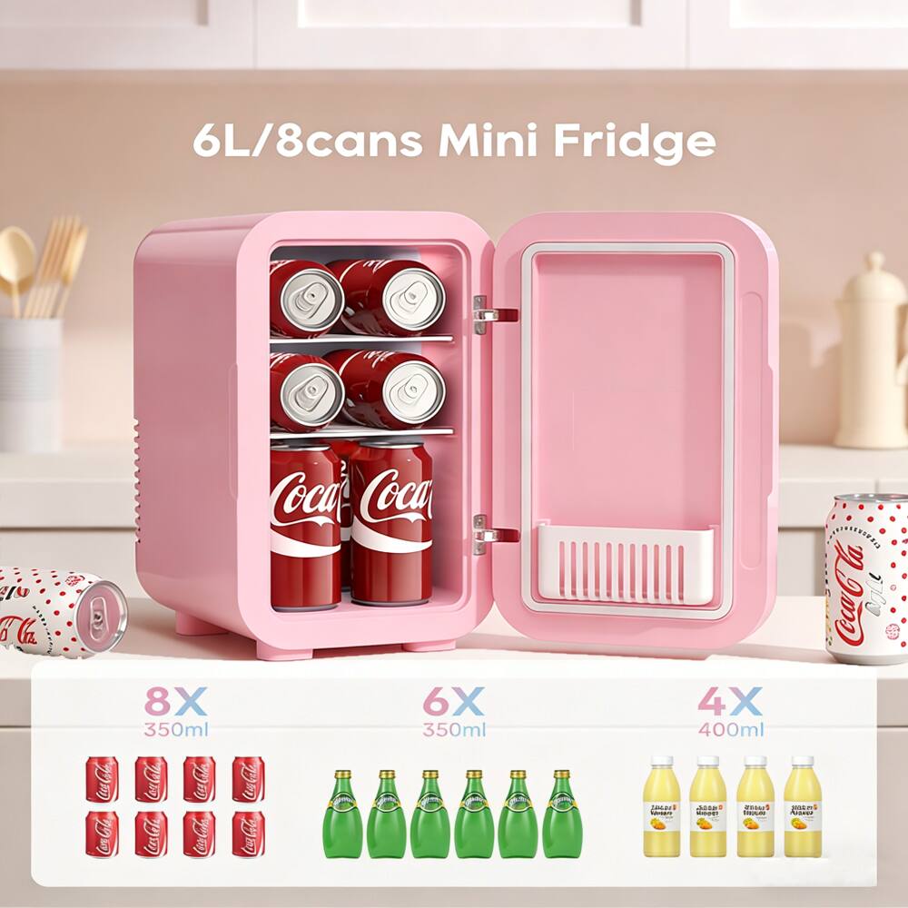 6L/8cans Mini Fridge

8X 350ml Coca-Cola  
6X 350ml Coca-Cola  
4X 400ml José iO - I - E TUR  
Coca-Cola agle 20 Adeso
