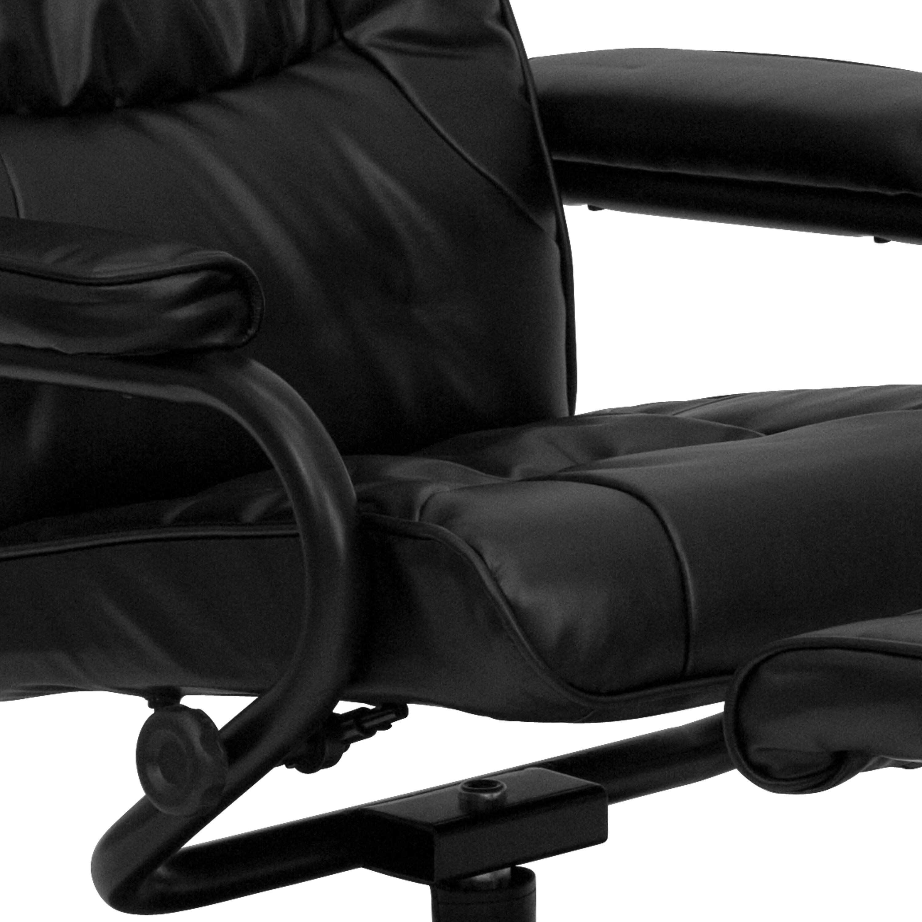 Alt View 8. Emma + Oliver - Contemporary Multi-Position Recliner & Ottoman w/ Wrapped Base - Black.