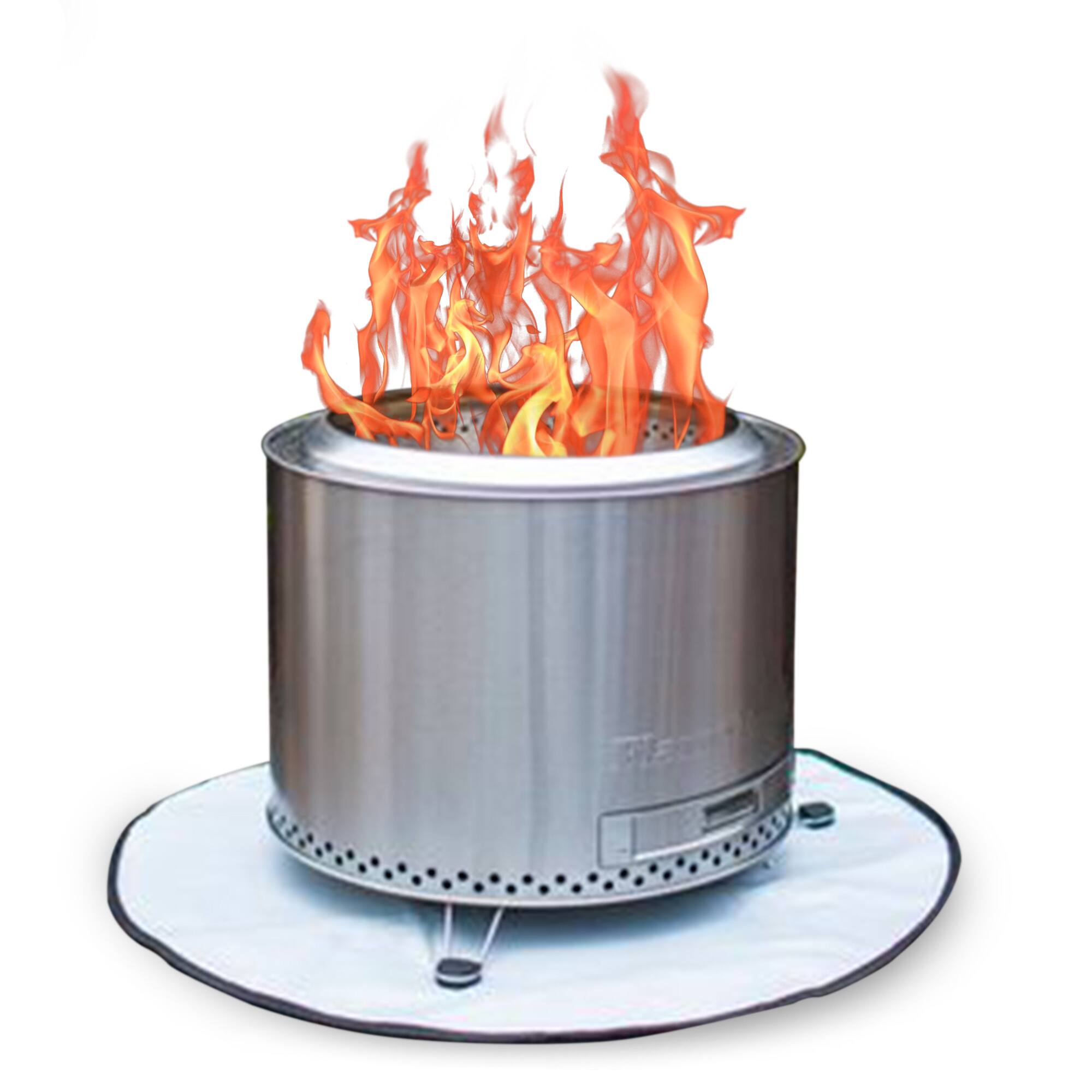 Front. Flame Engine - Flame Engine 19" Circular Smokeless Fire Pit w/Carry Bag, 304 Stainless Steel - SILVER.