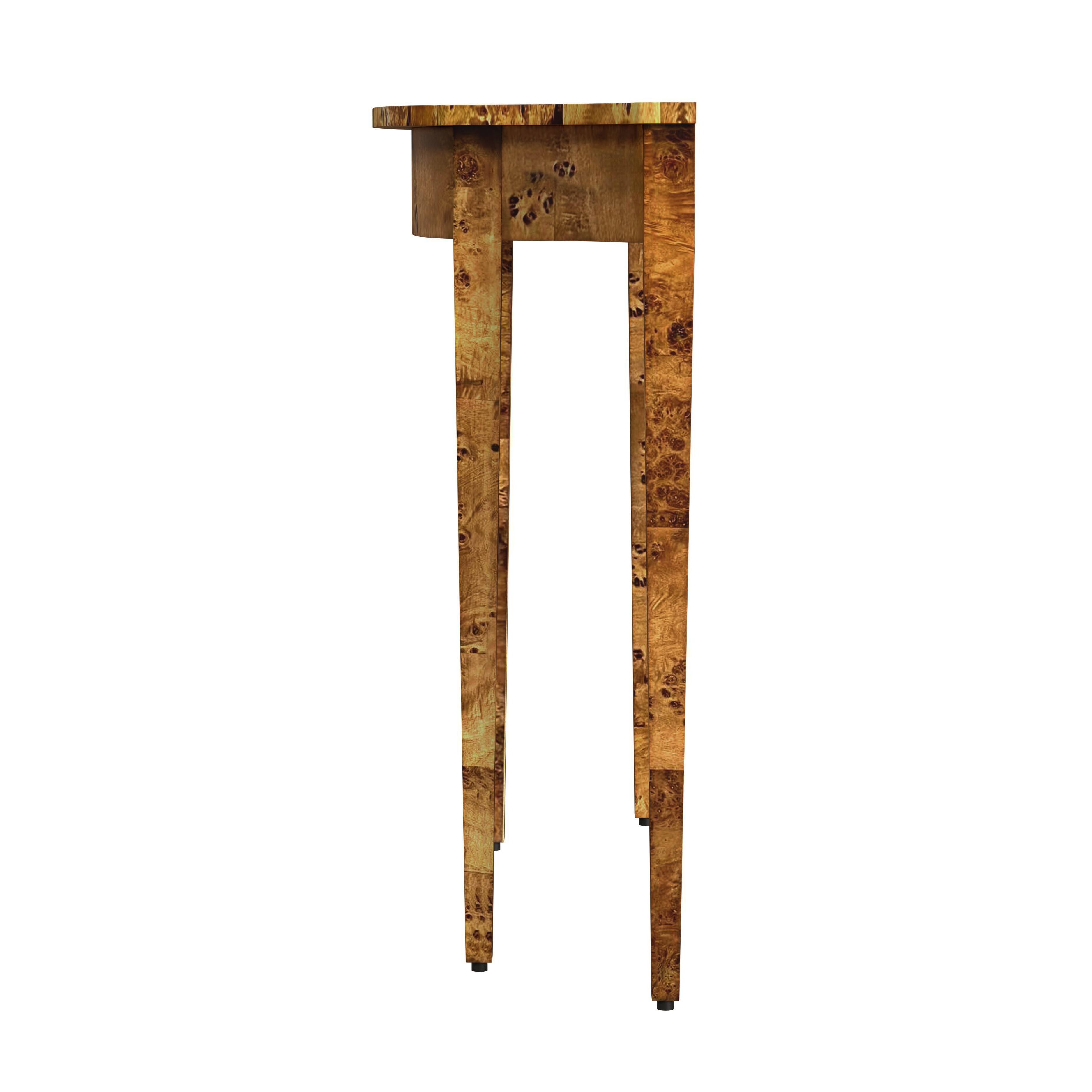 Alt View 2. Butler Specialty - Chester 36 in. W Demilune Burl Wood Console Table - Medium Brown.