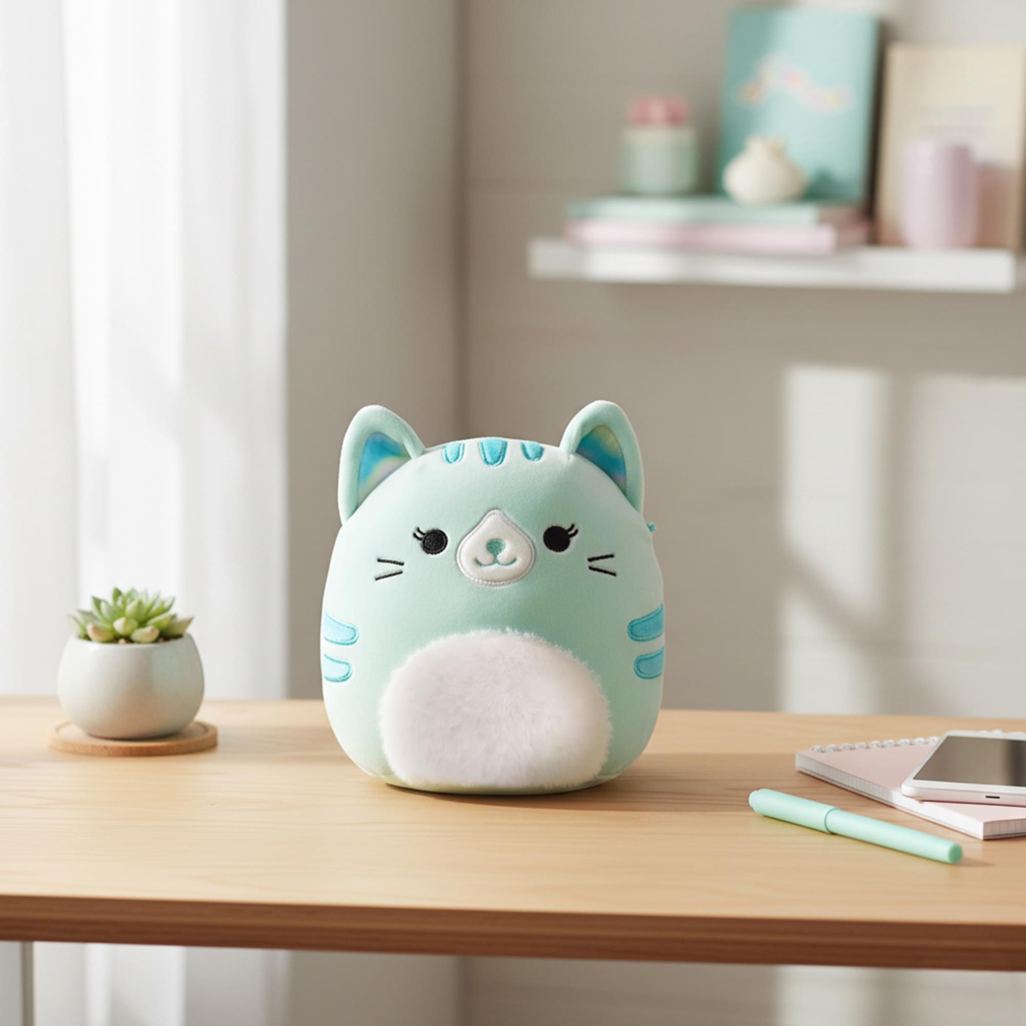 Alt View 3. Kellytoy - Squishmallows 8 Inch Plush | Corinna The Cat - Blue.
