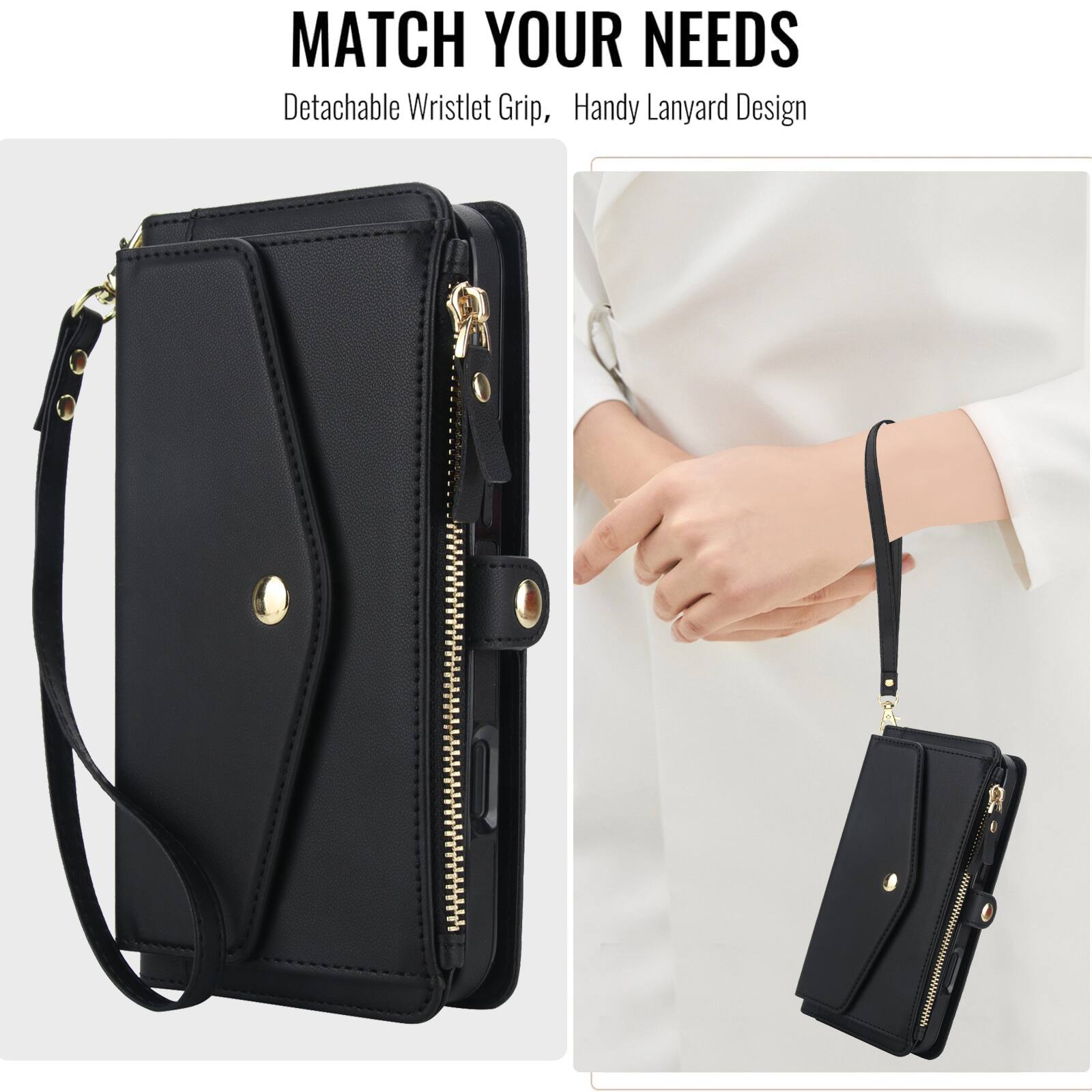 MATCH YOUR NEEDS  
Detachable Wristlet Grip, Handy Lanyard Design