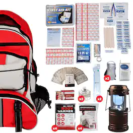 JupiterGear - WSK Family Power Outage Emergency Survival Kit - Red
