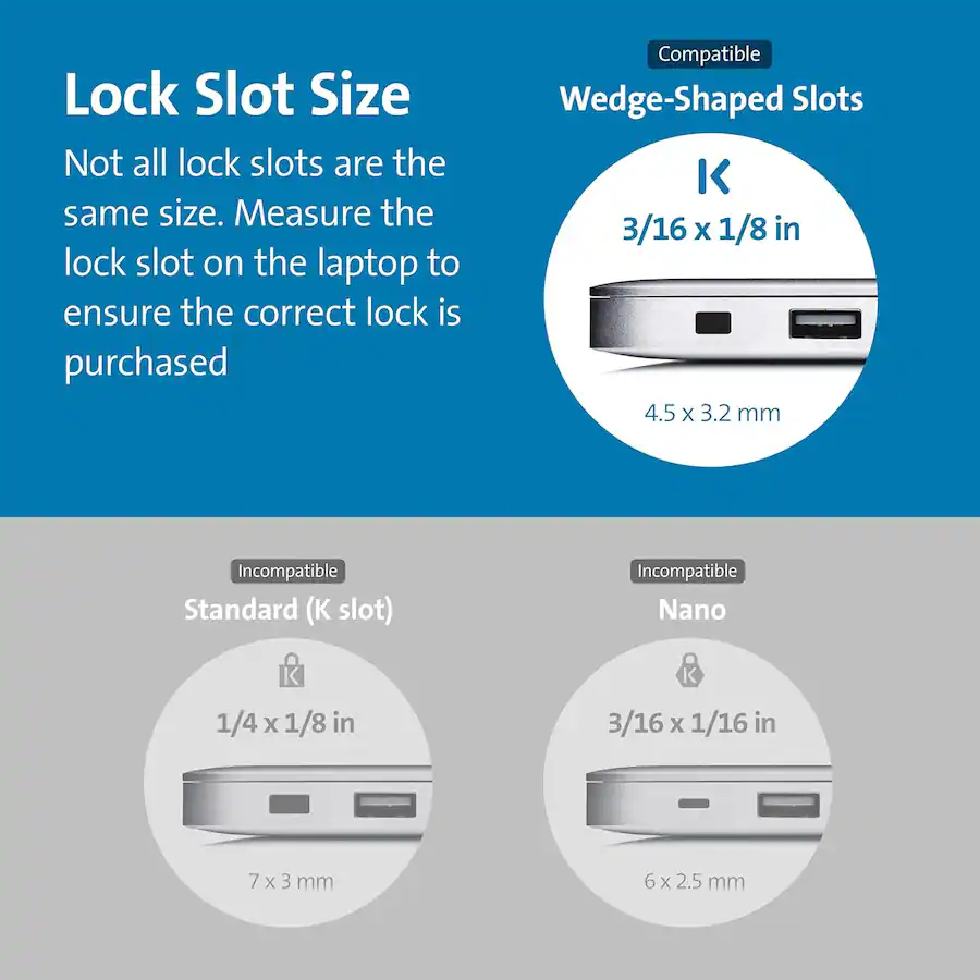 Kensington Slim N17 Serialized Combination Lock for Wedge Shaped Slots ...