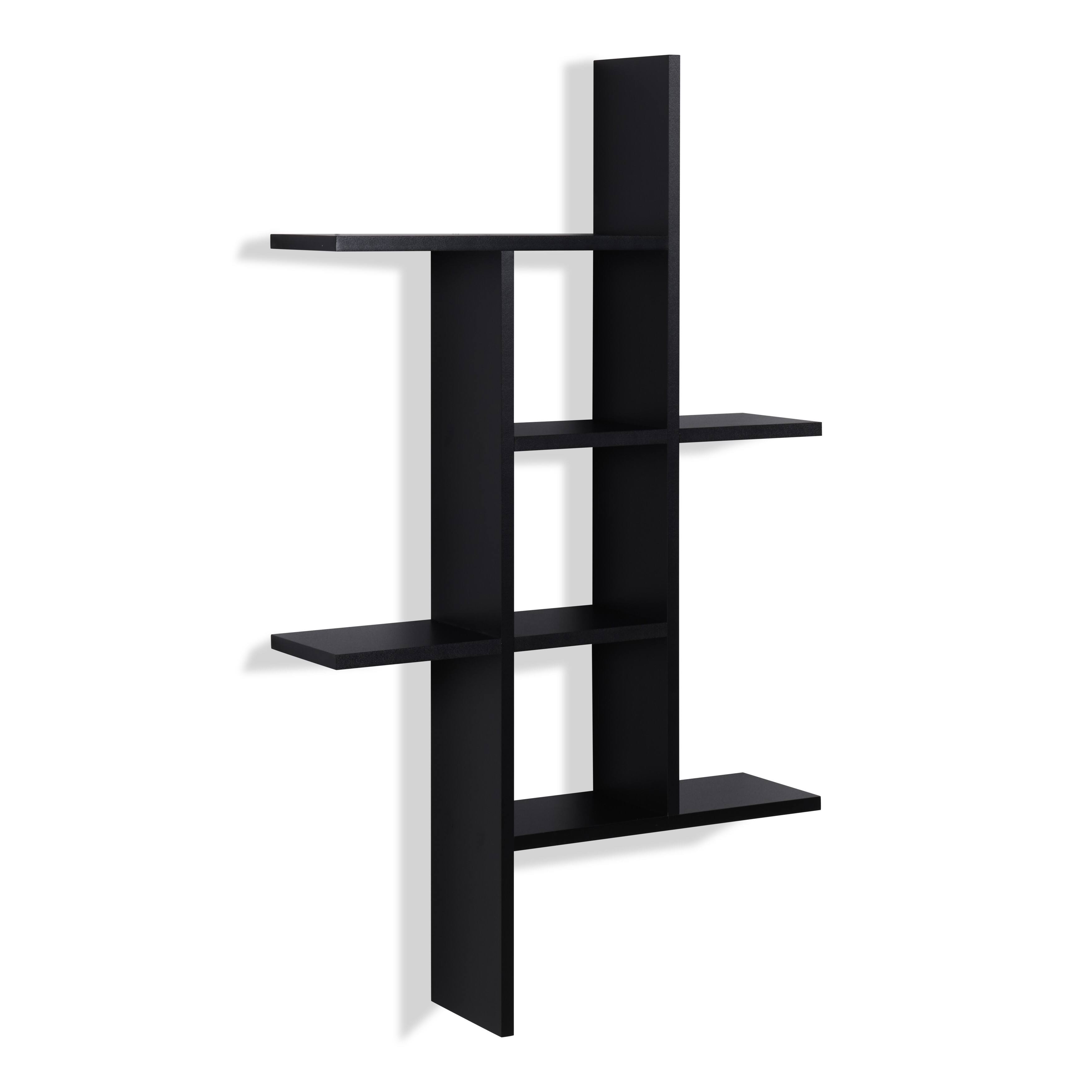 Back. Danya B - Cantilever Wall Shelf - Black - Black.