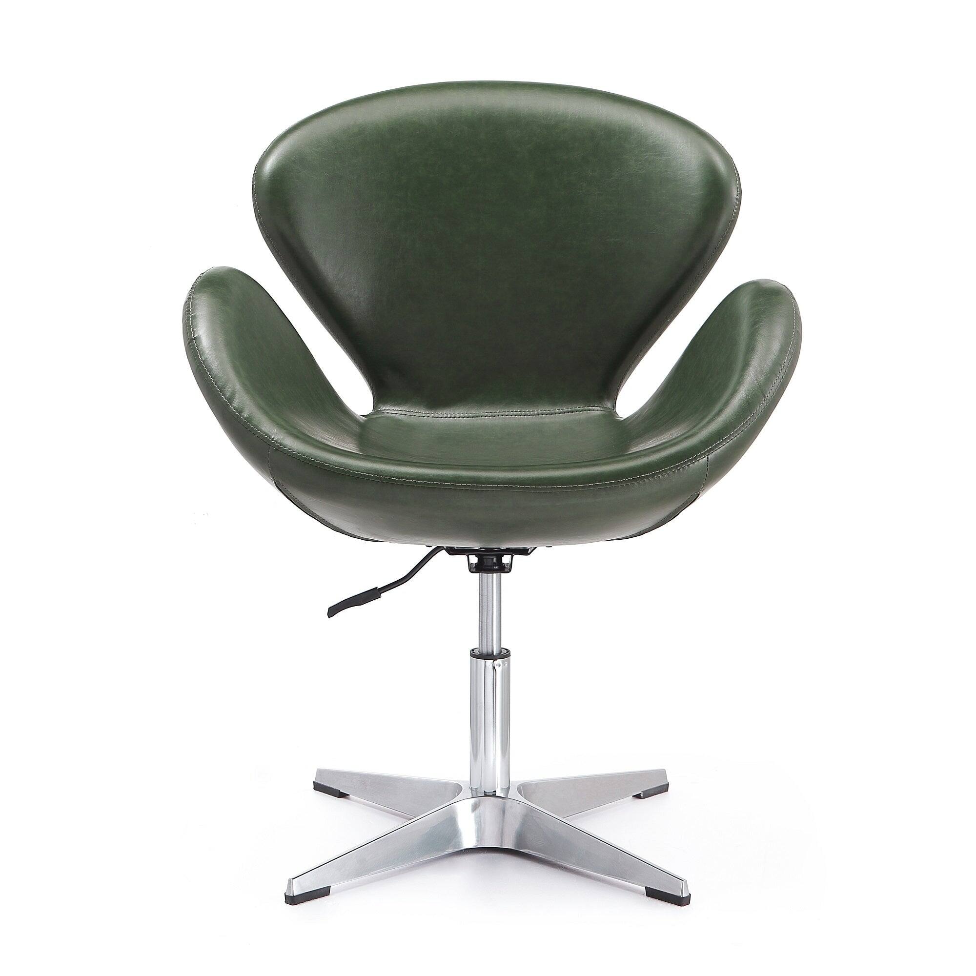 Manhattan Comfort Raspberry Modern Upholstered Swivel Lounge Chair Set ...