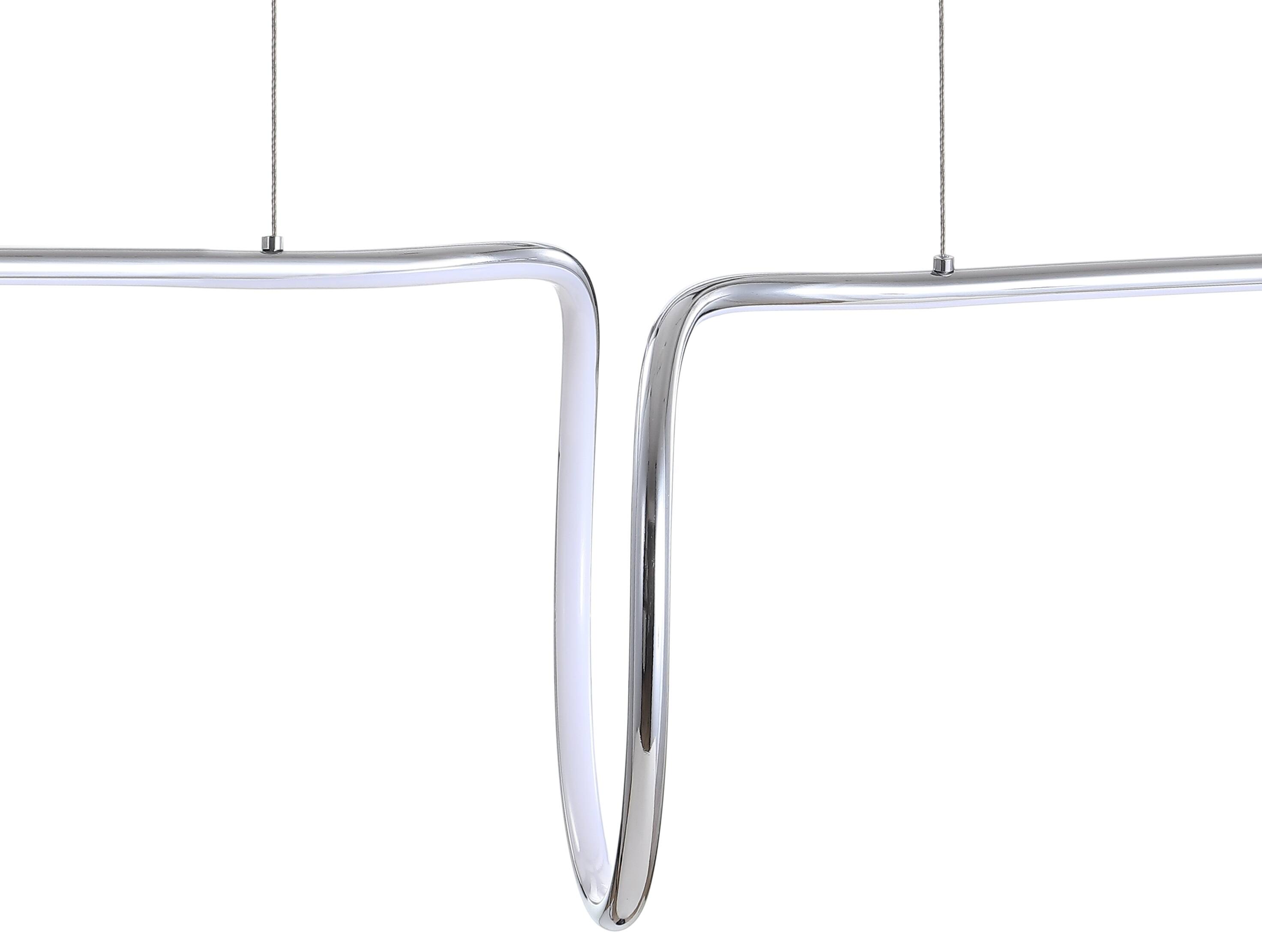 Alt View 4. Jonathan Y - Ali 34.5" Dimmable Adjustable Integrated LED Metal Linear Pendant, Chrome - Chrome.