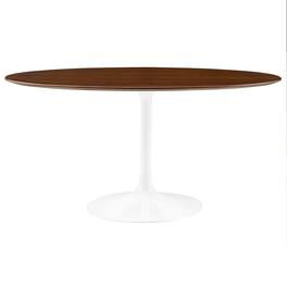 Lippa 60" Oval Wood Dining Table by Modway - Walnut