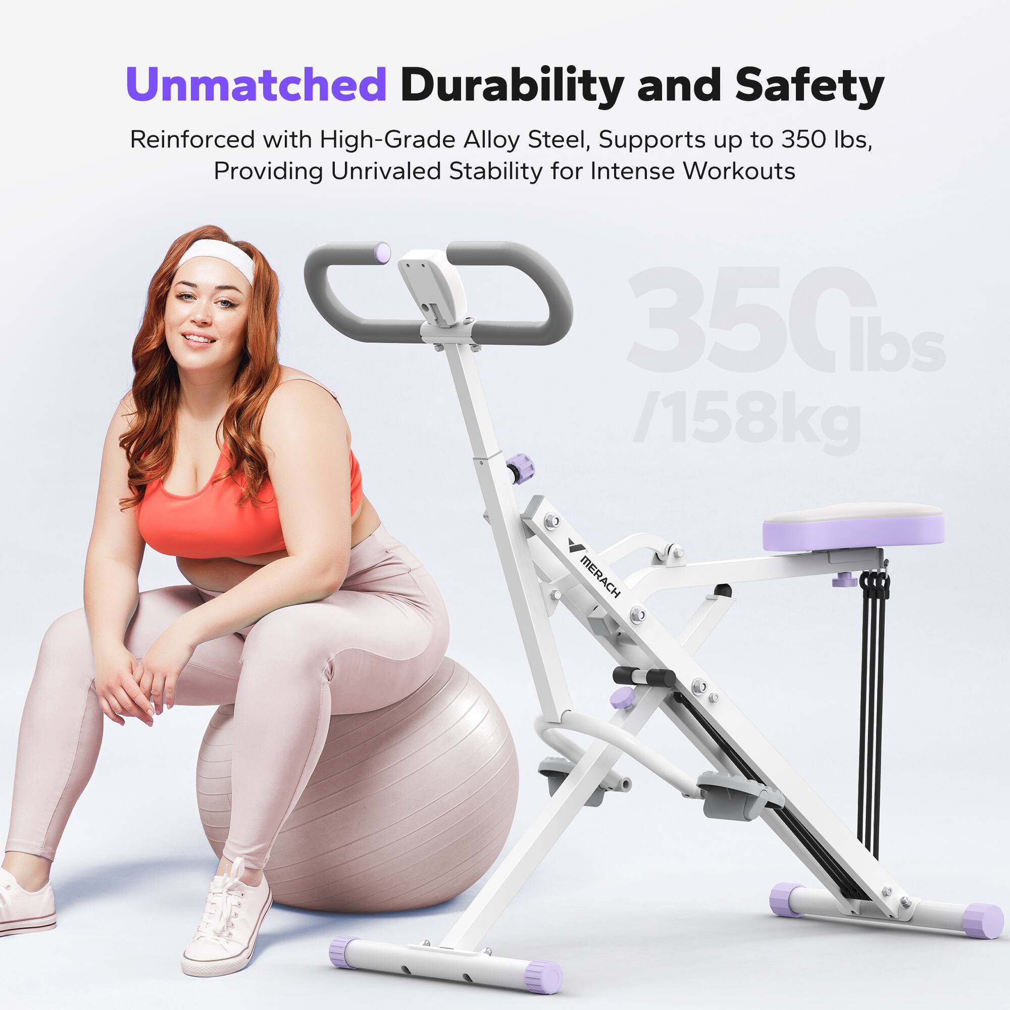 Unmatched Durability and Safety  
Reinforced with High-Grade Alloy Steel, Supports up to 350 lbs, Providing Unrivaled Stability for Intense Workouts  
350 lbs / 158 kg