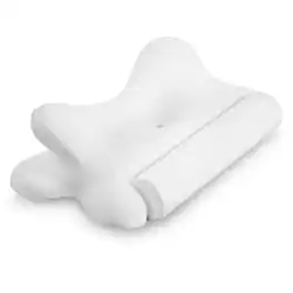AENKYO - Cervical Neck Pillow Ergonomic Memory Foam Pillows Dual-height design for Sleeping - White