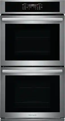 Frigidaire - 27" Built-In Double Wall Oven with Convection Bake and Air Fry - Stainless Steel
