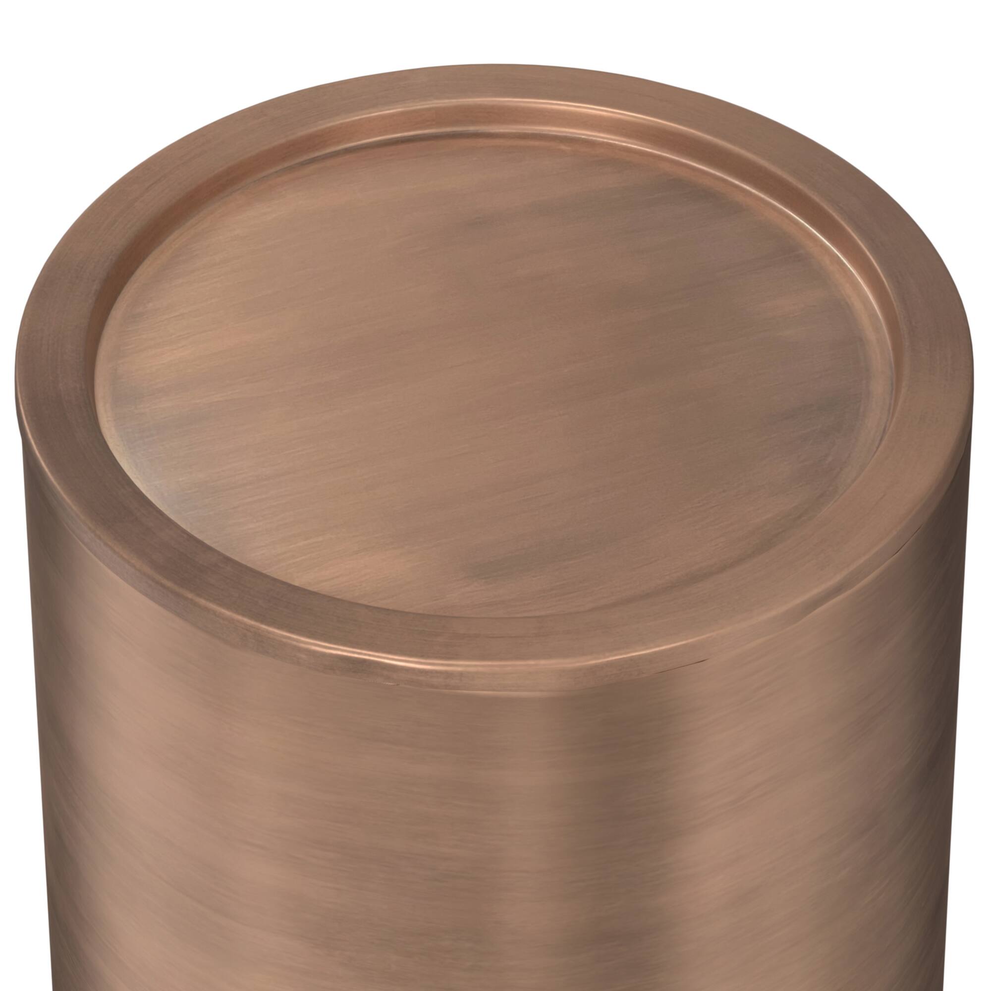 Alt View 4. Simpli Home - Corbin Industrial 16 inch Wide Metal Metal Side Table in Antique Copper  , Fully Assembled - Antique Copper.