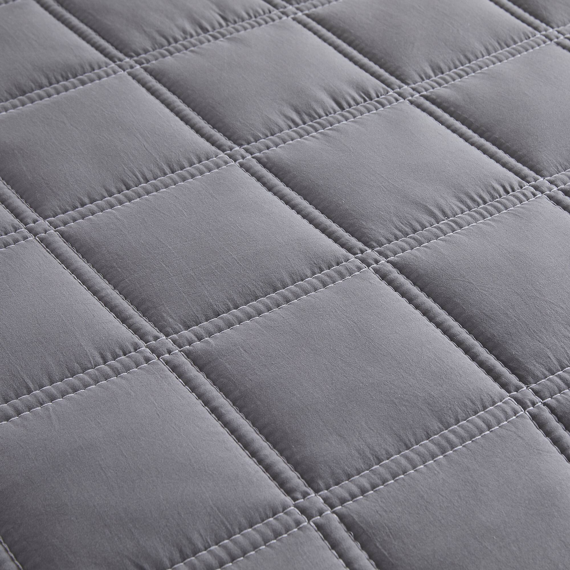Left. Sweet Home Collection - Oversized All-Season Reversible Double Stitched Comforter, Queen - Grey.
