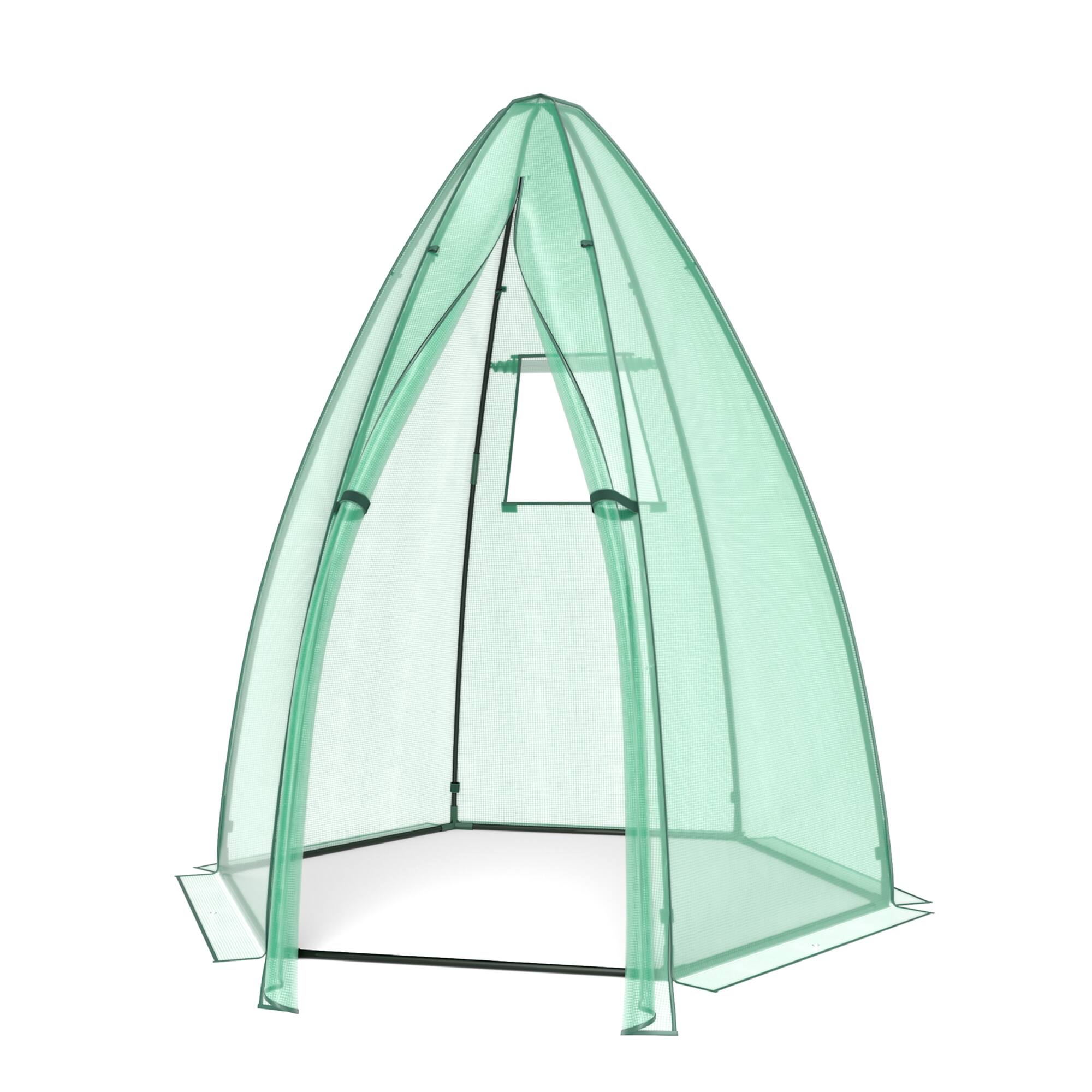 Alt View 1. Costway - 5.5'x 5.5'x 6' Portable Mini Garden Greenhouse with Window & Roll-up Zippered Door - Green.