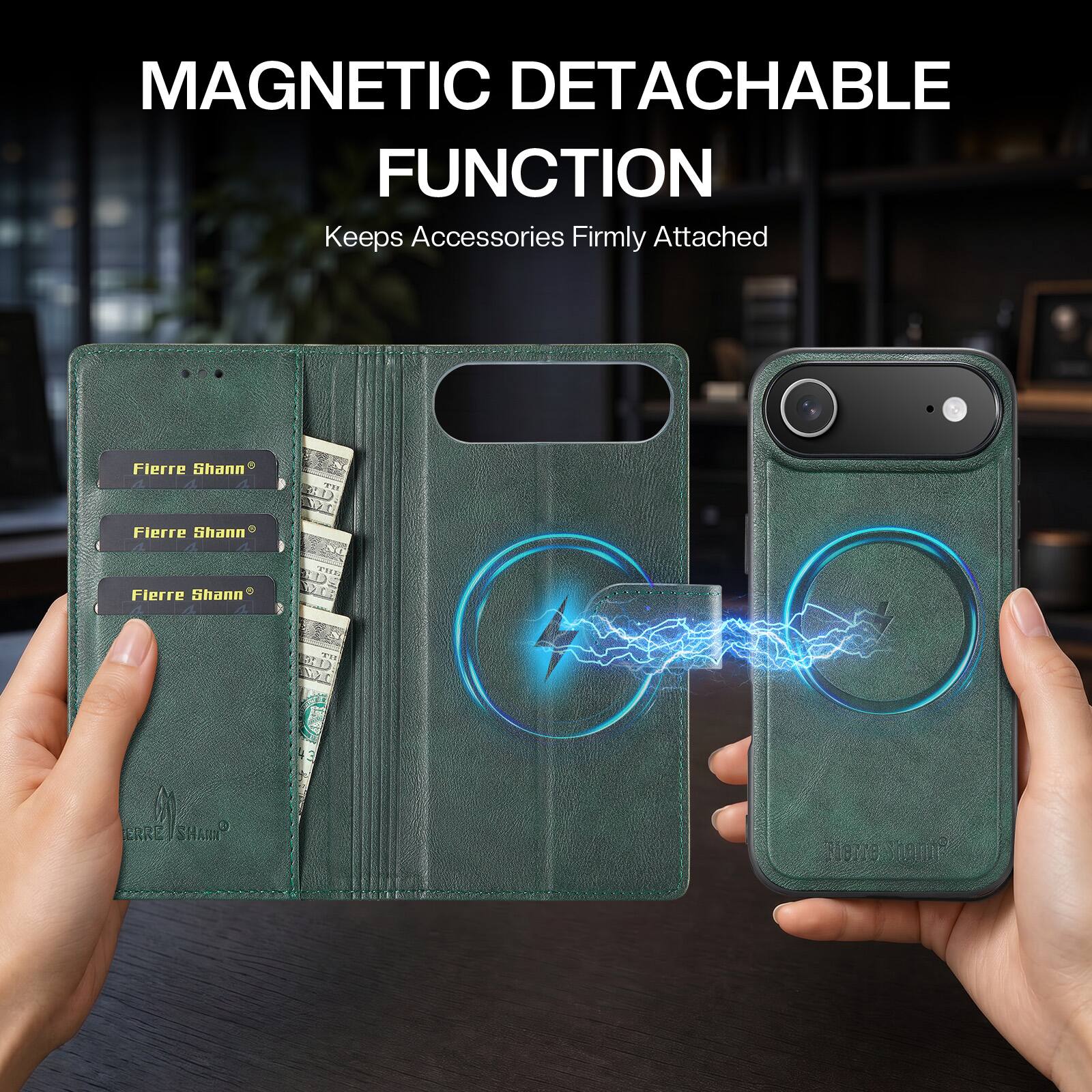 MAGNETIC DETACHABLE FUNCTION  
Keeps Accessories Firmly Attached  

Fierre Shann  
Fierre Shann  
Fierre Shann  

THE  
TH  
61 ERRE SHARM  
43  
208.08