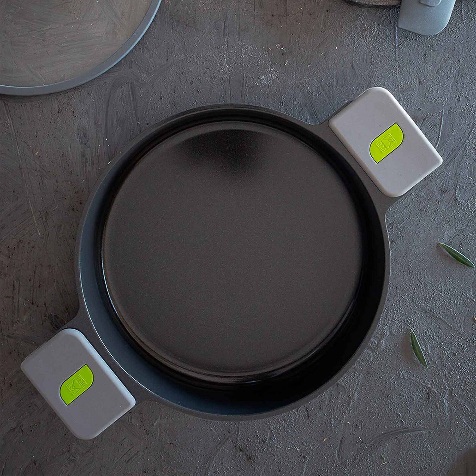 Alt View 6. BRA Cookware - Life Ceramic Nonstick Sauté Pan w/Glass Lid, 12.5 Inch, 5.3 Quart - Black.