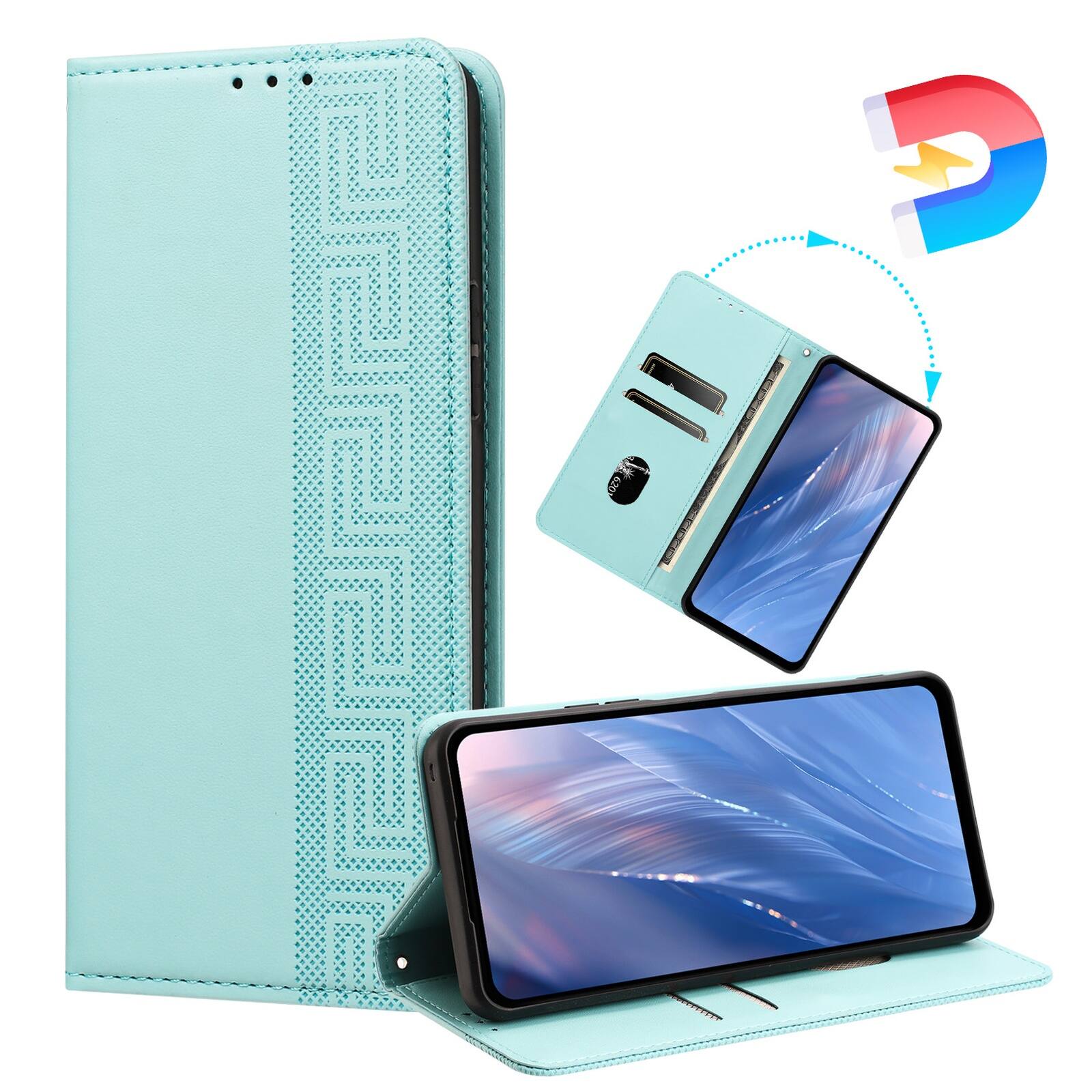 Alt View 2. Dteck - Wallet Phone Case for Apple iPhone 18 Pro Max with Wrist Strap, Shockproof PU Leather RFID Blocking Flip Kickstand Cover - Green.