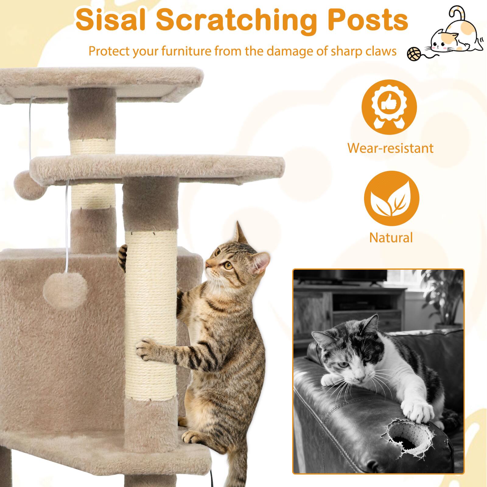 Sisal Scratching Posts  
Protect your furniture from the damage of sharp claws  

Wear-resistant  
Natural