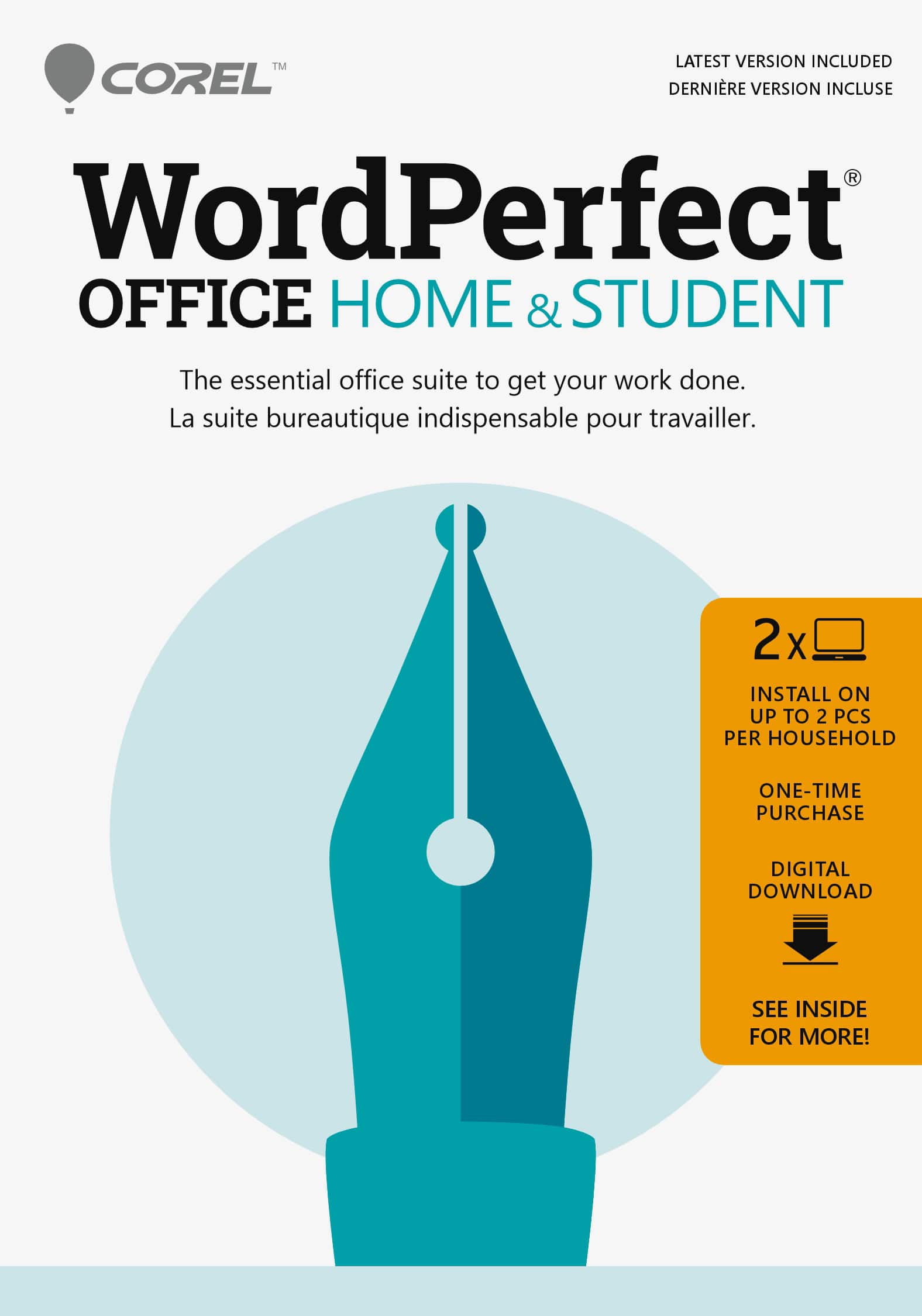 Front. Corel - WordPerfect Office Home & Student.