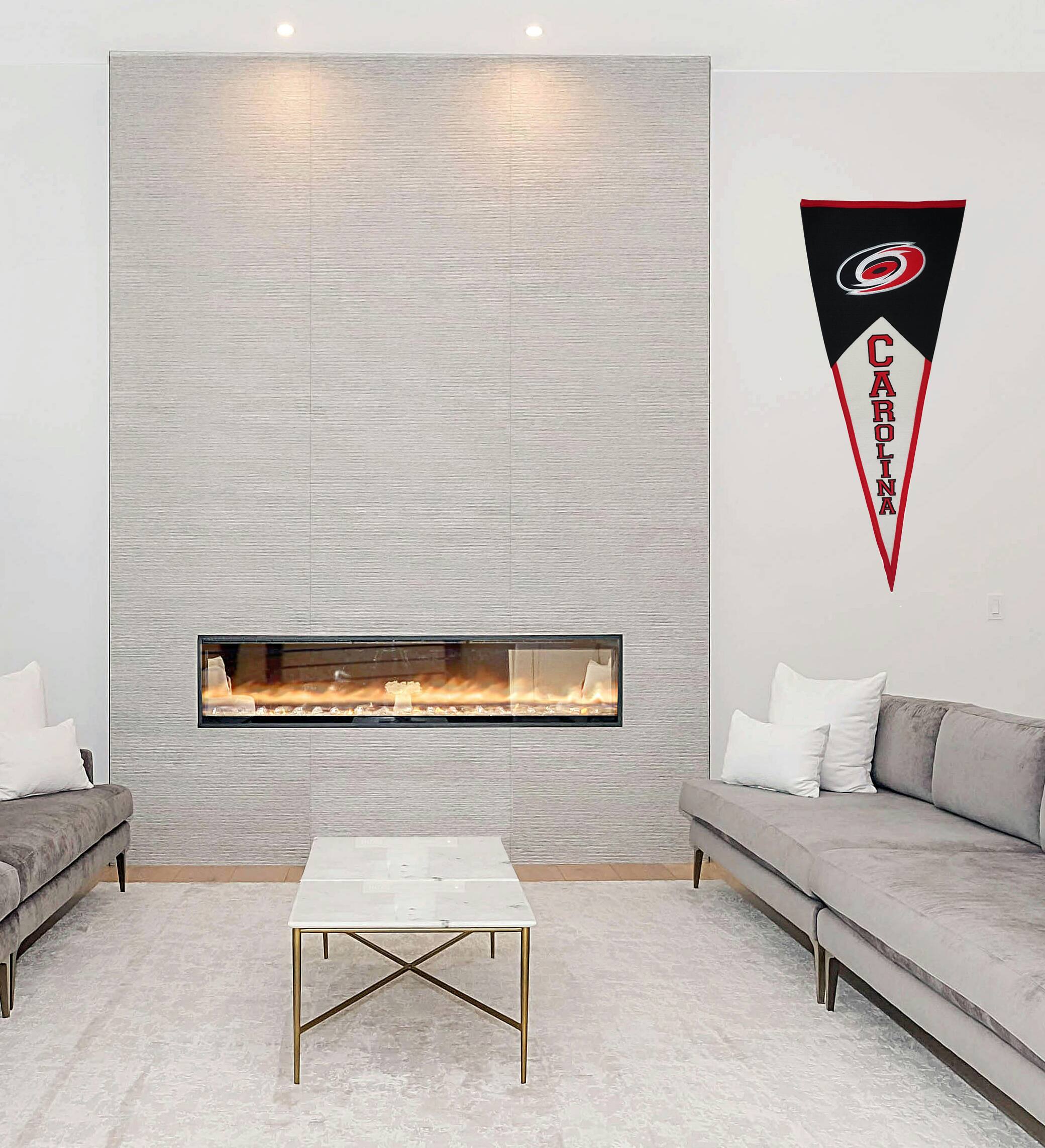 Alt View 6. Winning Streak Sports - Carolina Hurricanes NHL GIANT SIZE 17x40 Classic Wool Pennant (BUNCH of JERKS) - Multi.