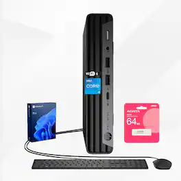 HP - ProDesk 400 Desktop - Intel Core i5-14500T - 16GB RAM, 1TB SSD - Wired Keyboard & Mouse - Adata 64GB USB Drive - Black