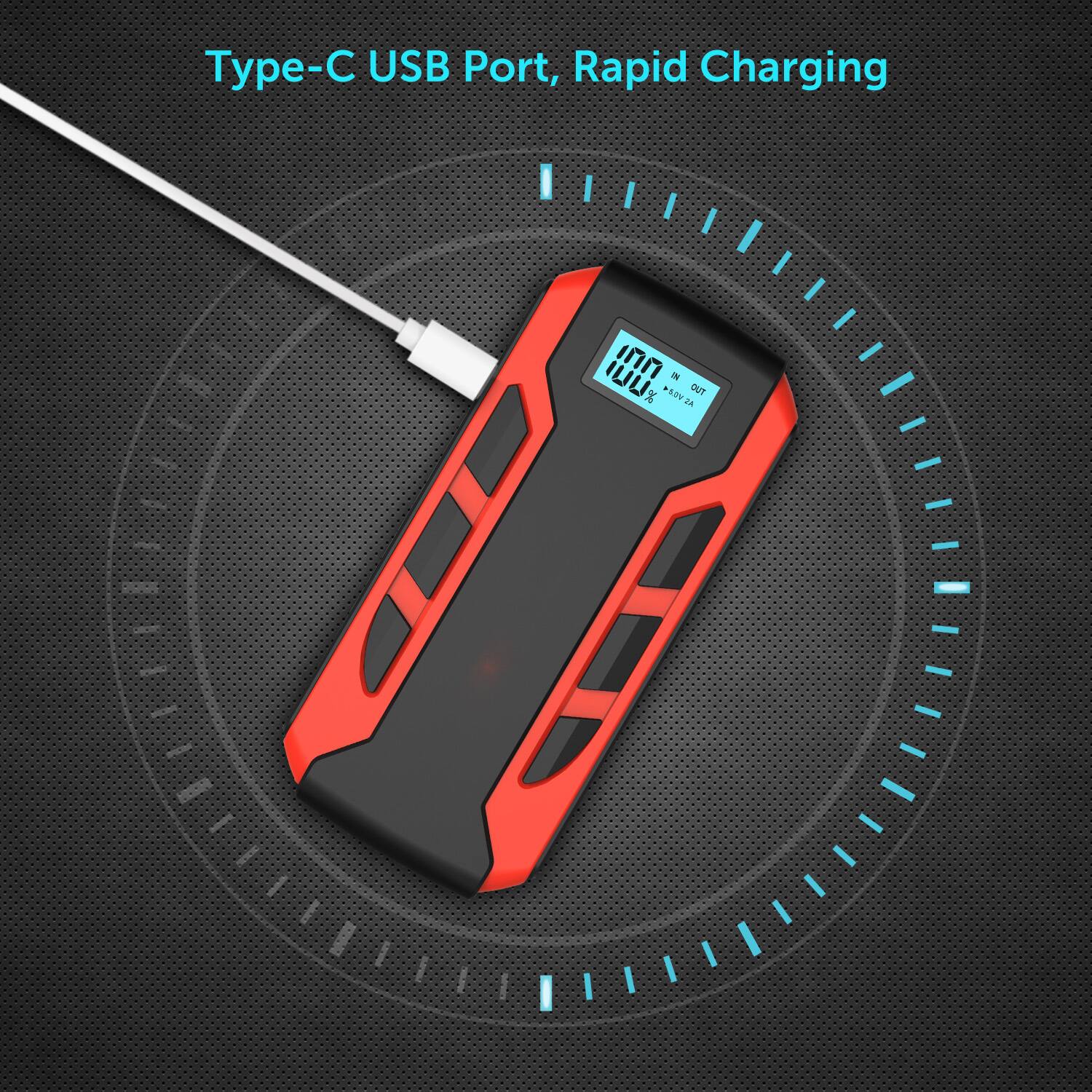 Type-C USB Port, Rapid Charging, IN 2 ES, OUT T TA